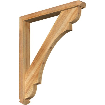 Olympic Arts And Crafts Rough Sawn Bracket W/ Offset Brace, Western Red Cedar, 4W X 30D X 34H